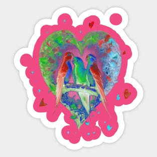 Valentine’s Day and Galentines day lovebirds Sticker